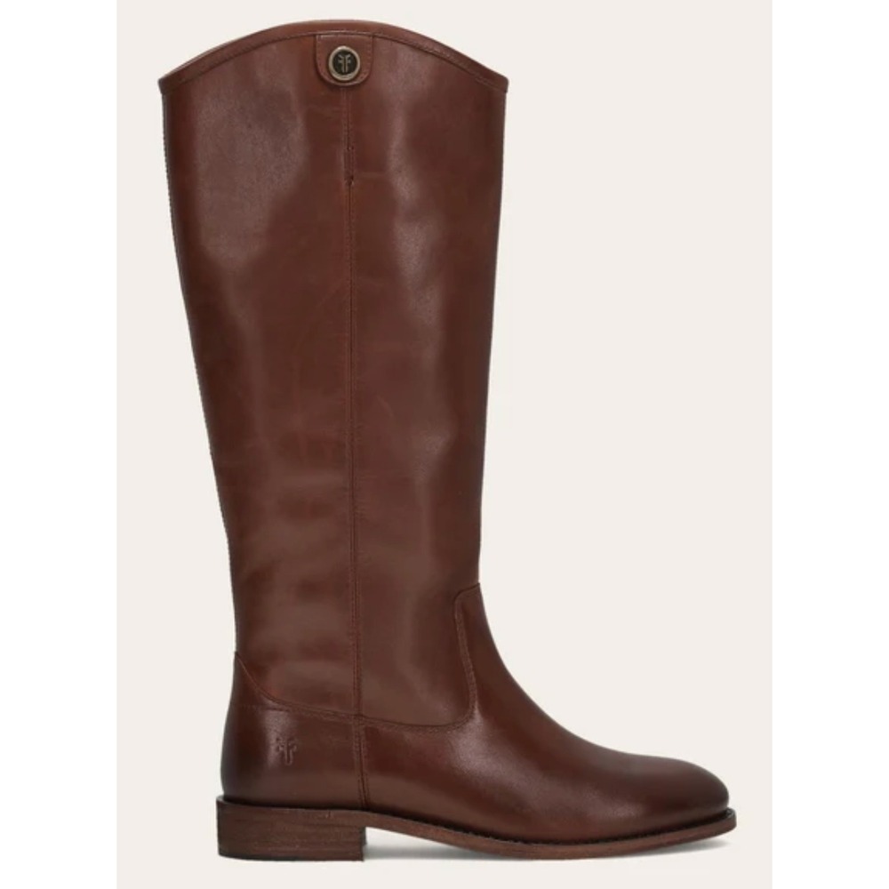 FRYE Melissa Button Tall Brown Cognac Leather Riding Boots 77167 Women's 7B NEW